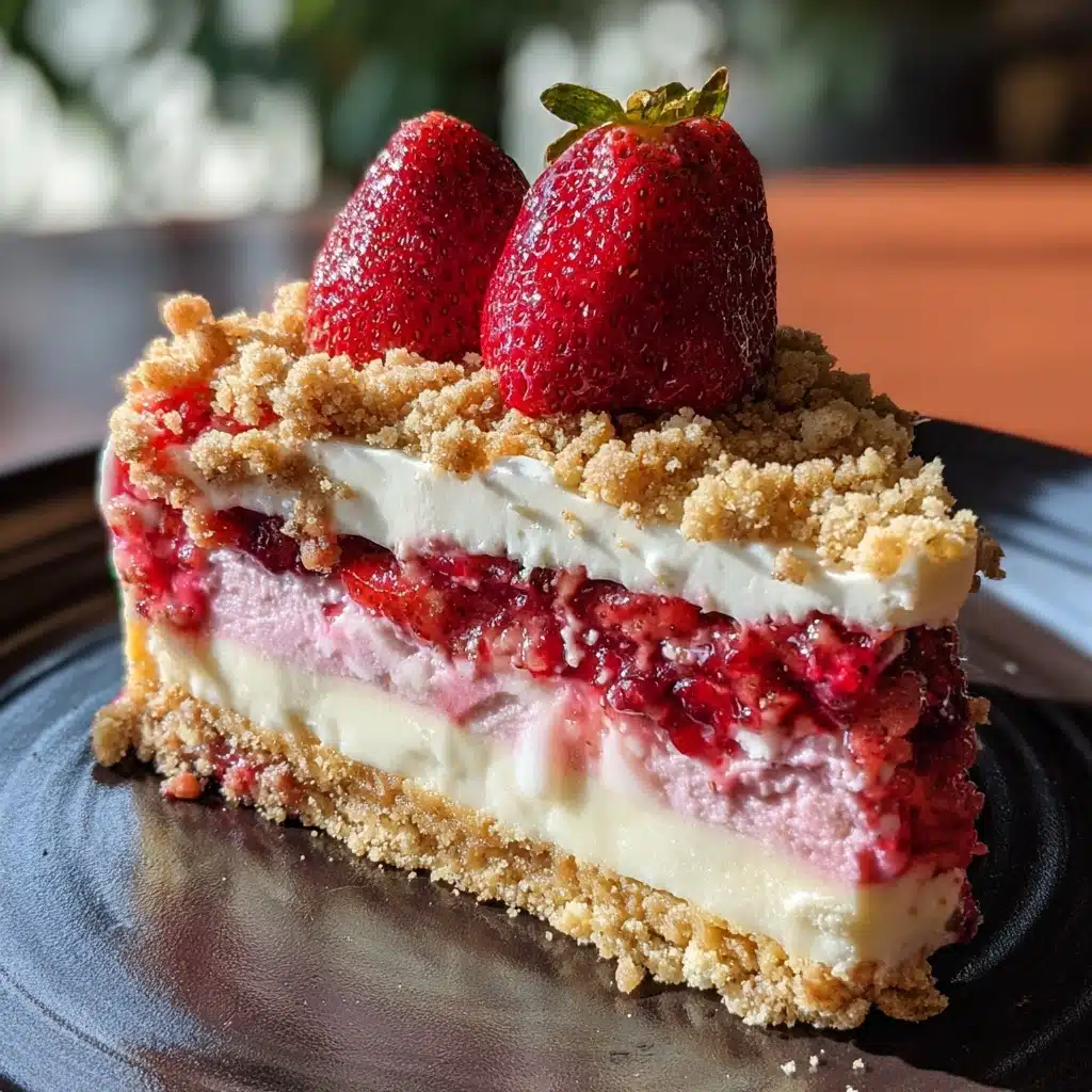 Berrylicious Strawberry Crunch Cheese Cake Recipe - Recipe Image