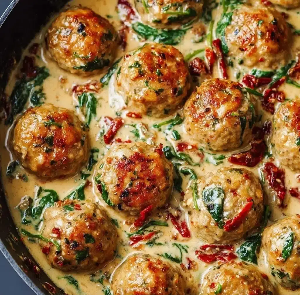 Creamy Spinach & Turkey Meatballs Recipe