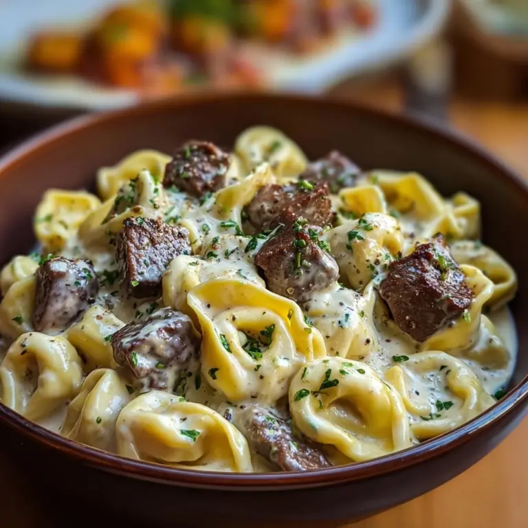 Cheesesteak Tortellini in Rich Provolone Sauce Recipe