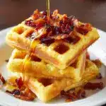 Cornbread Waffle Bites with Honey Butter Syrup Recipe