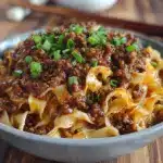Mongolian Ground Beef Noodles Recipe