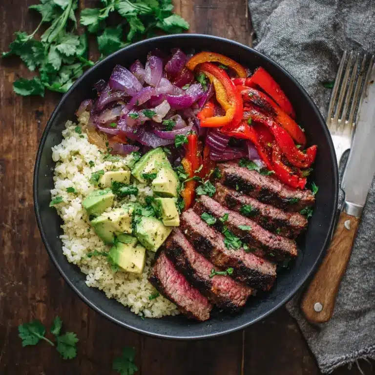 High Protein Steak Fajita Bowl Recipe