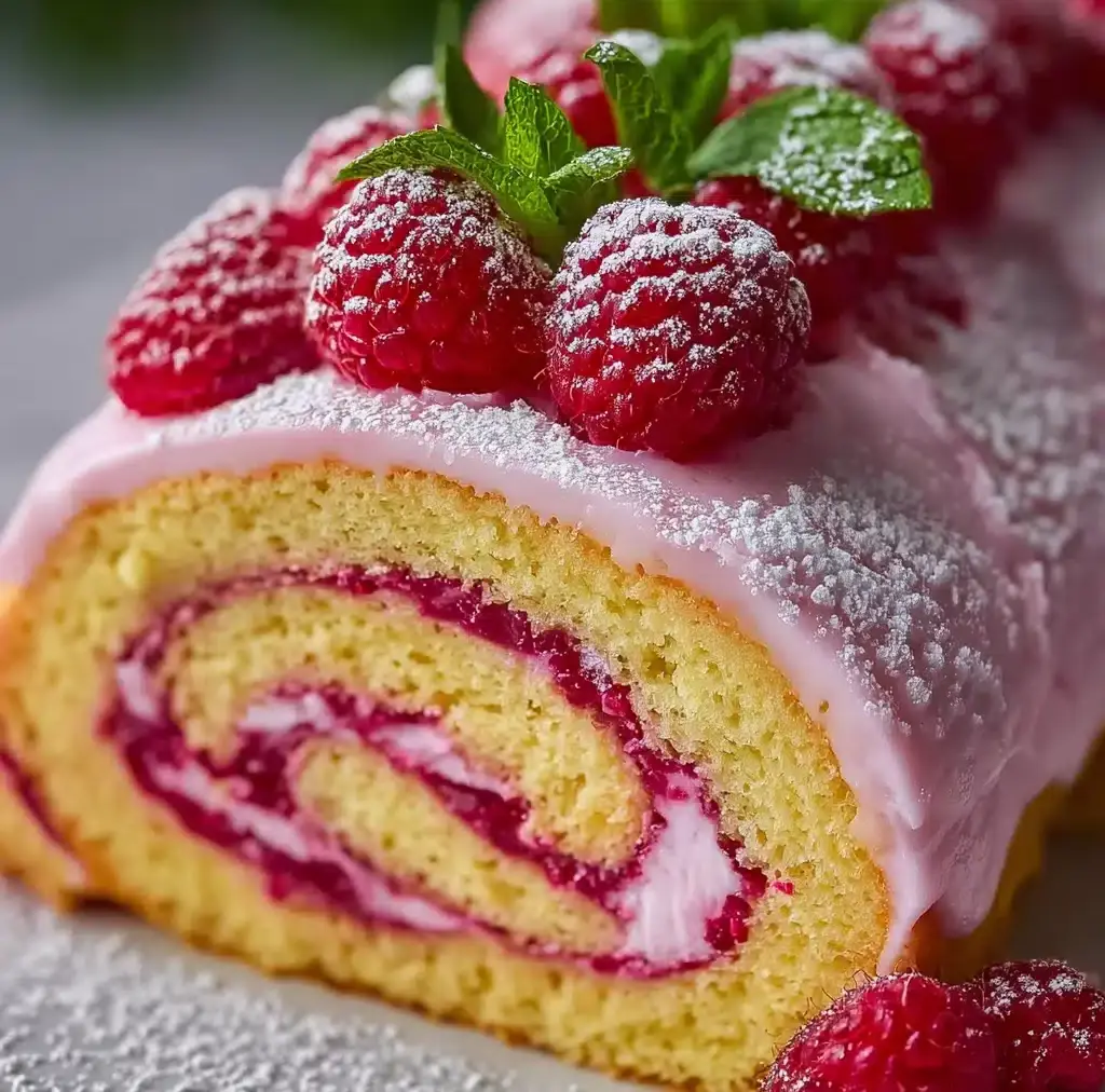 Biskvit Raspberry Roulade (Roulette) Cake Recipe – Рулет Recipe