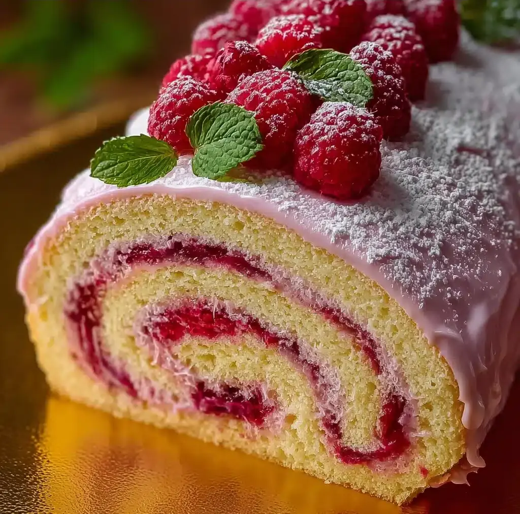 Biskvit Raspberry Roulade (Roulette) Cake Recipe – Рулет Recipe