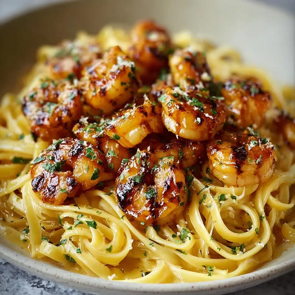 Plate the pasta and top with garlic butter chicken bites Recipe