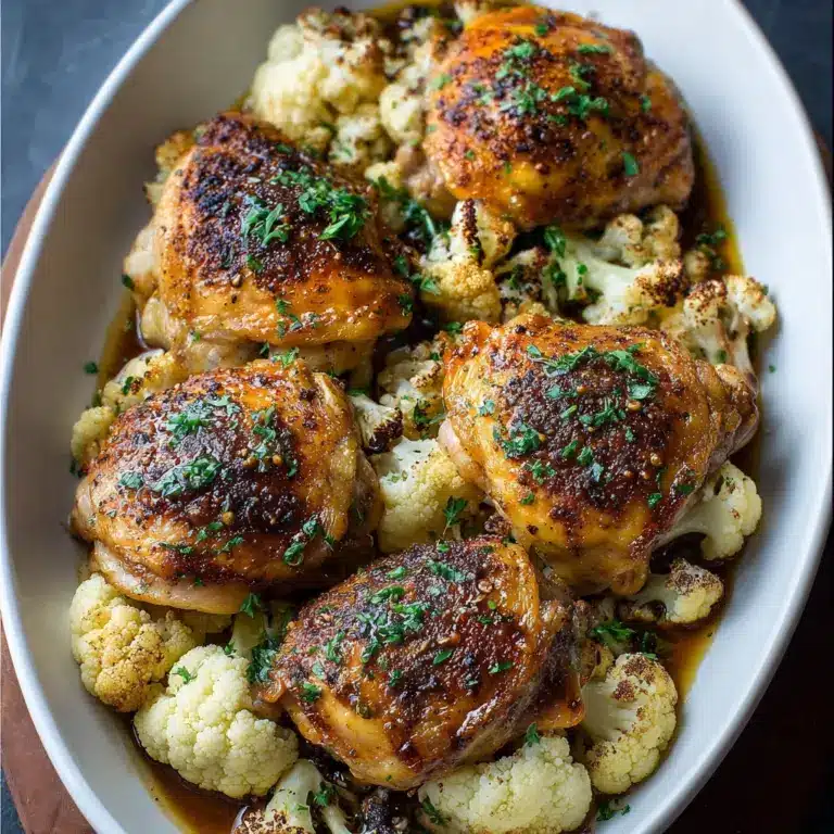 Stuffed Chicken Thighs and Cauliflower (One-Pan Meal) Recipe