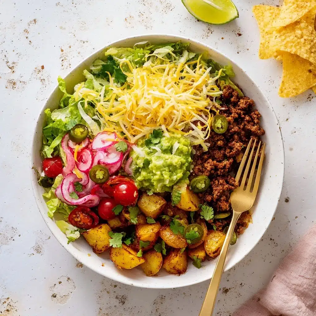 Ground Beef and Potato Taco Bowl Recipe