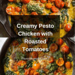 Creamy Pesto Chicken with Roasted Tomatoes Recipe