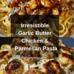 Plate the pasta and top with garlic butter chicken bites Recipe