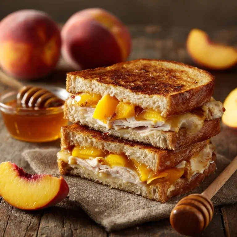 Honey Peach White Cheddar Grilled Cheese Sandwich Recipe