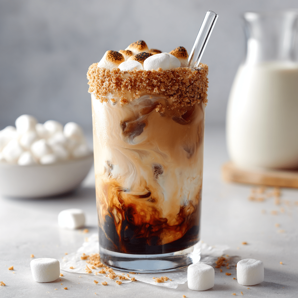 S'mores Iced Latte Recipe - Recipe Image