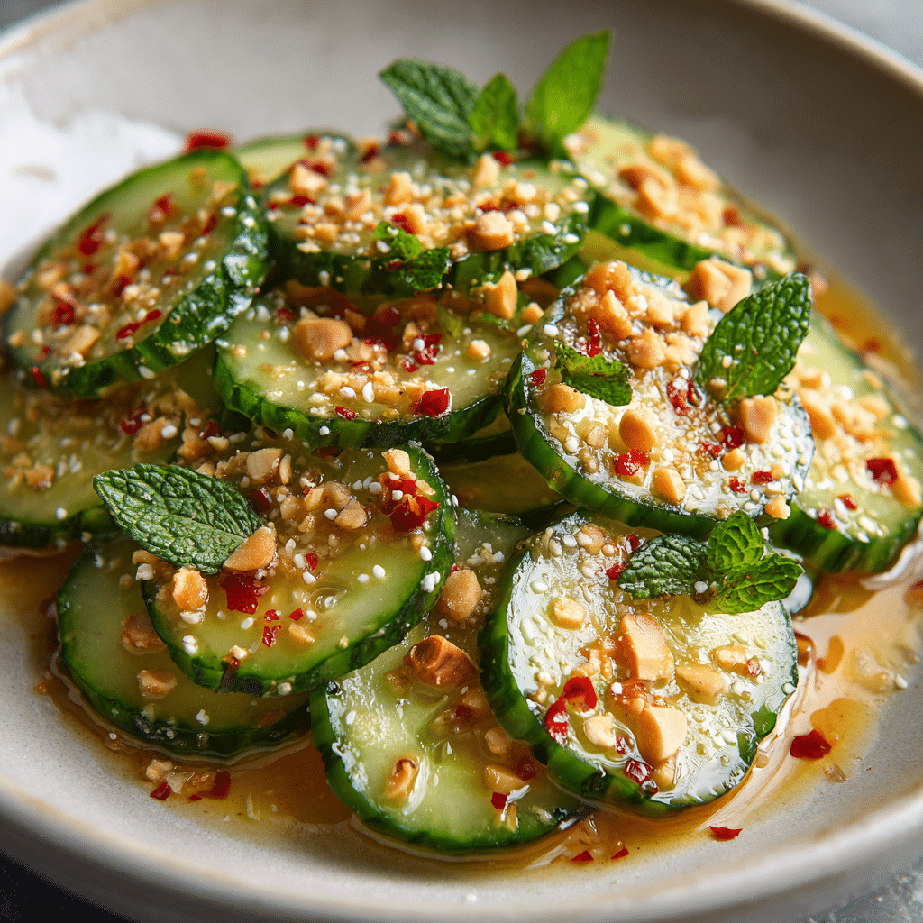 Cucumbers in Spicy Peanut Sauce Recipe - Recipe Image