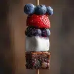 Red, White and Blue Fruit and Brownie Skewers Recipe