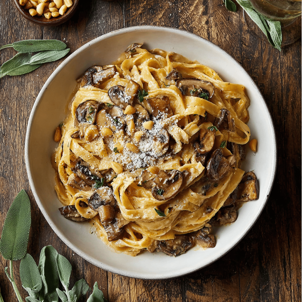 Caramelized Leek and Mushroom Gruyere Pasta Recipe - Recipe Image