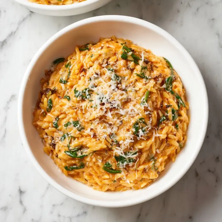 Ground Beef Orzo with Tomato Cream Sauce Recipe
