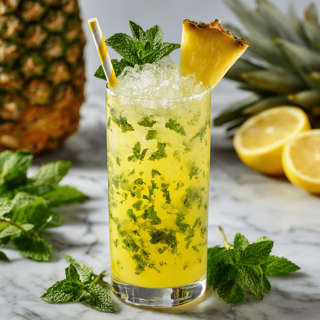 Refreshing Pineapple Coconut Mojito Mocktail Recipe - Recipe Image