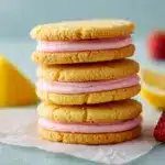 Lemon Sandwich Cookies with Strawberry Frosting Recipe