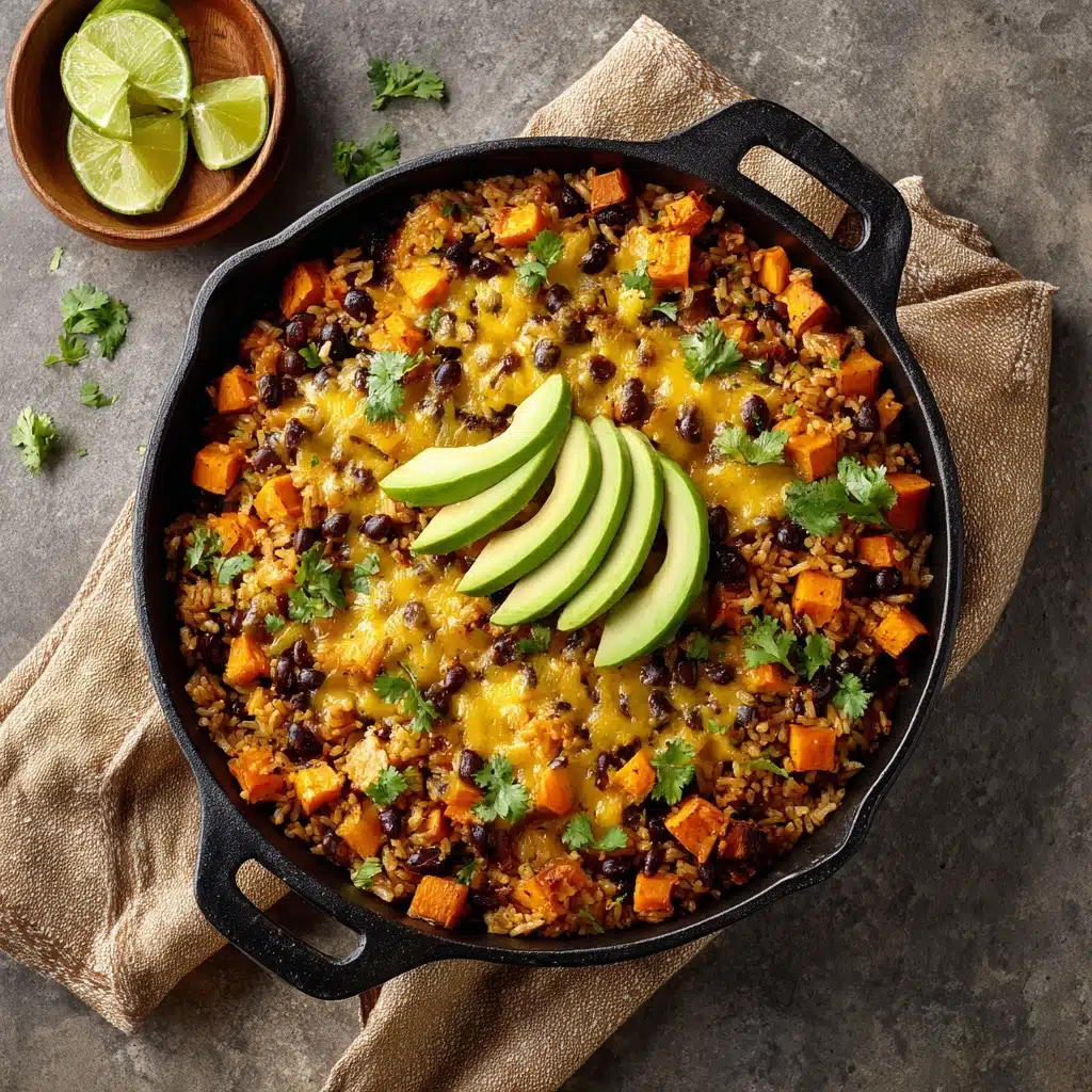Southwest Sweet Potato, Black Bean and Rice Skillet Recipe - Recipe Image