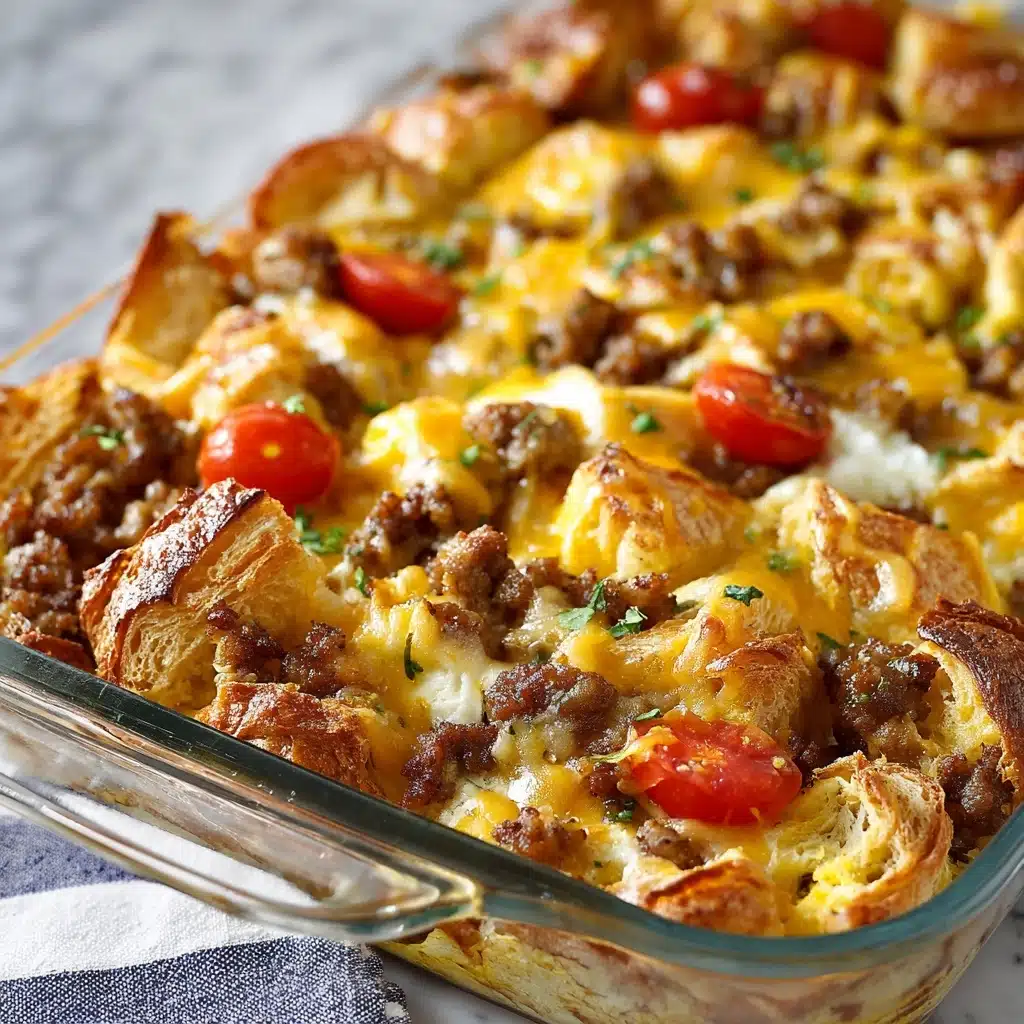 Overnight Croissant Breakfast Casserole Recipe - Recipe Image