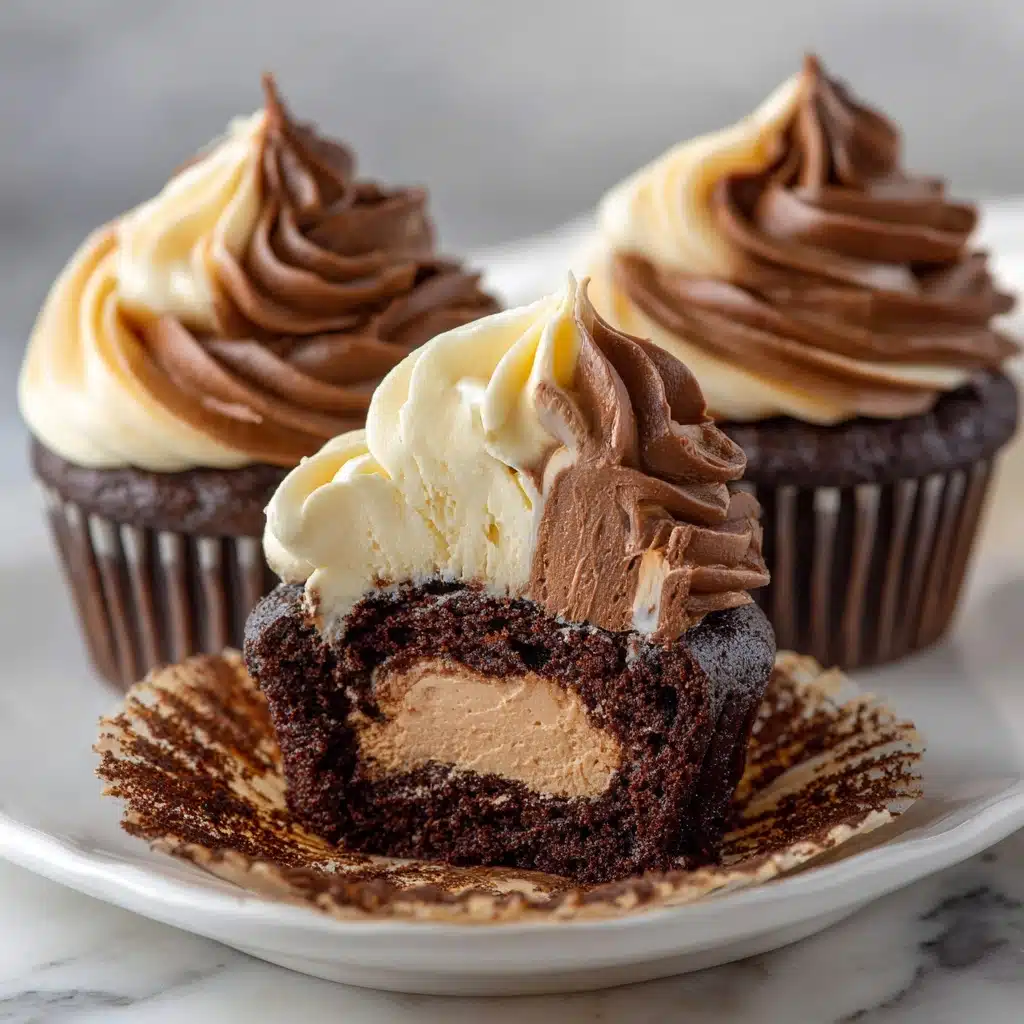 Swirled Chocolate Cupcakes with Creamy Chocolate Filling Recipe - Recipe Image