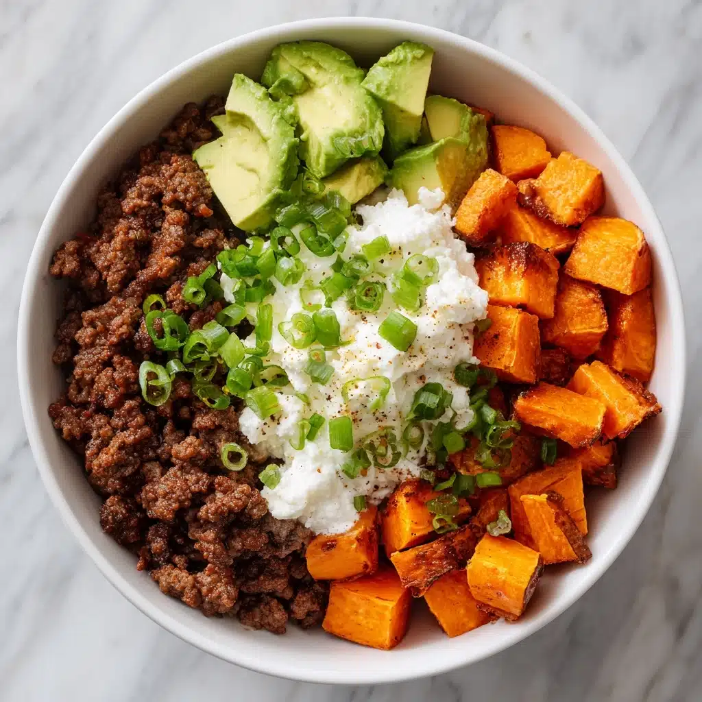 Sweet Potato Beef Bowl with Hot Honey and Cottage Cheese Recipe - Recipe Image
