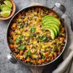 Southwest Sweet Potato, Black Bean and Rice Skillet Recipe