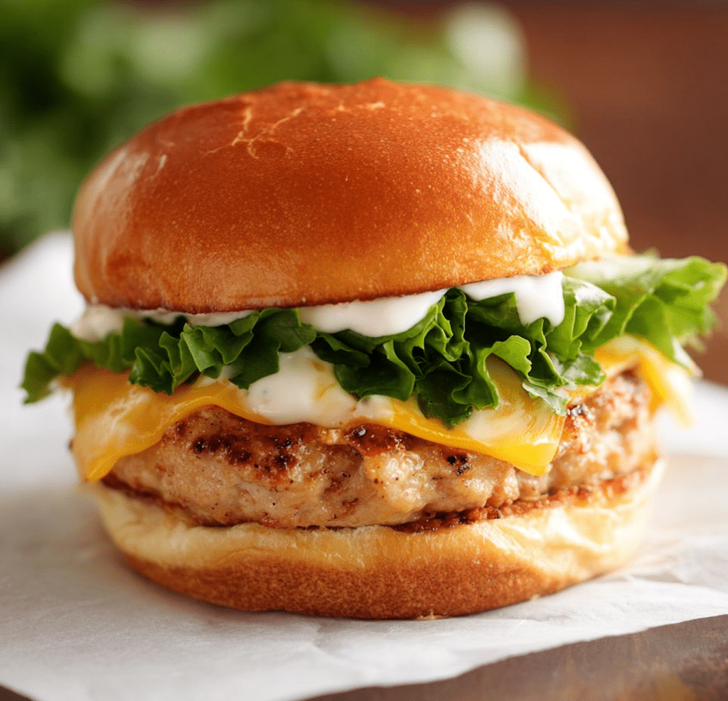 Cheddar Ranch Chicken Burgers Recipe