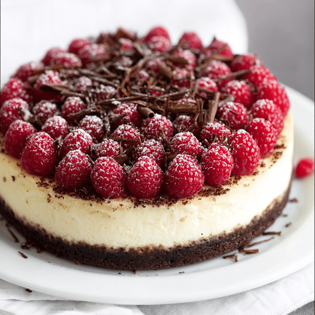 Dark Chocolate Raspberry Cheesecake Recipe - Recipe Image