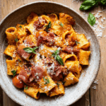 Creamy Roasted Tomato Ricotta Pasta with Crispy Prosciutto Recipe