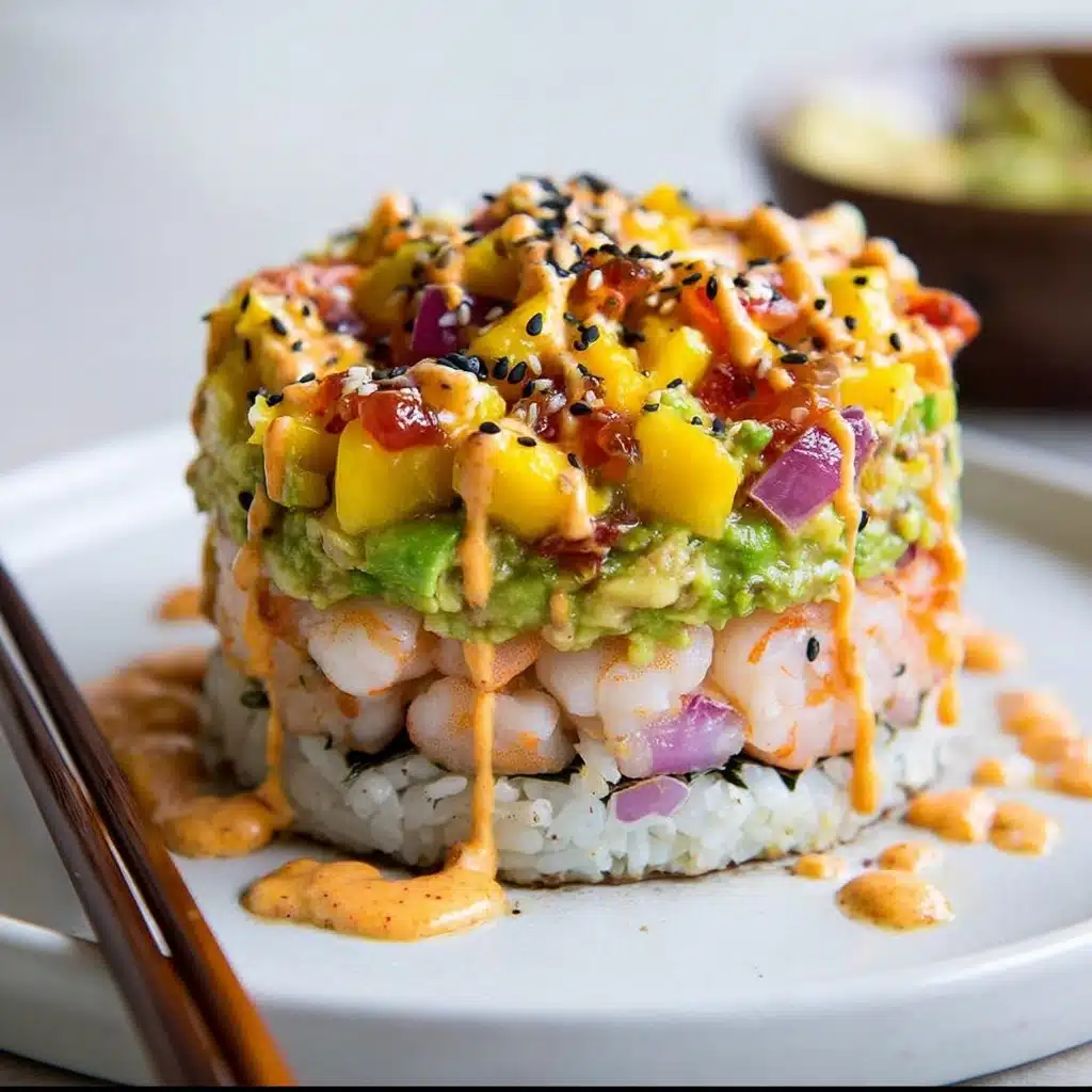 Spicy Shrimp Stacks with Mango Salsa Recipe - Recipe Image
