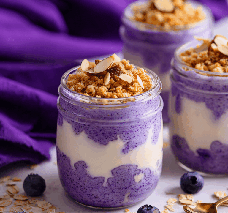 Creamy Ube Overnight Oats Recipe