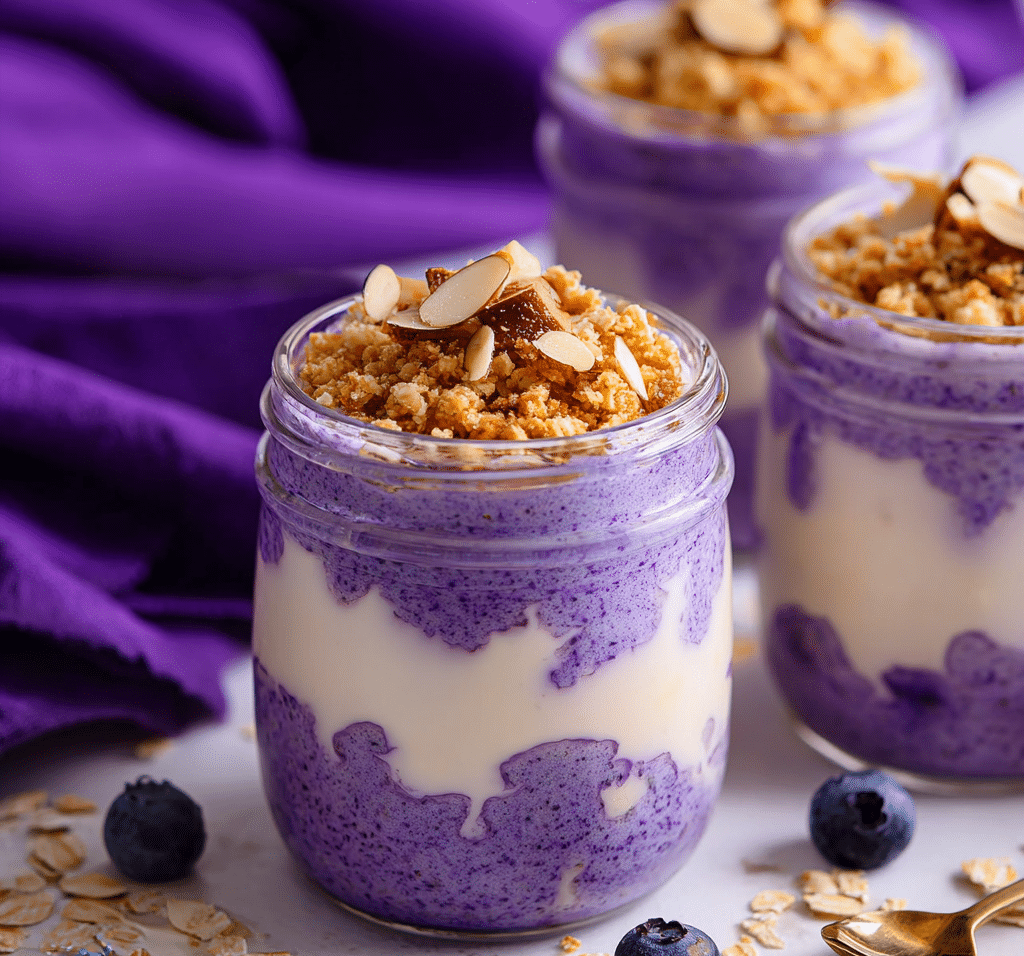 Creamy Ube Overnight Oats Recipe
