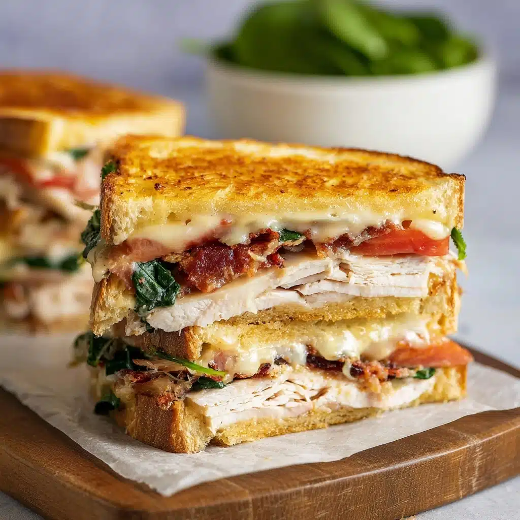 Turkey Melt with Cheddar, Spinach, and Bacon Recipe - Recipe Image