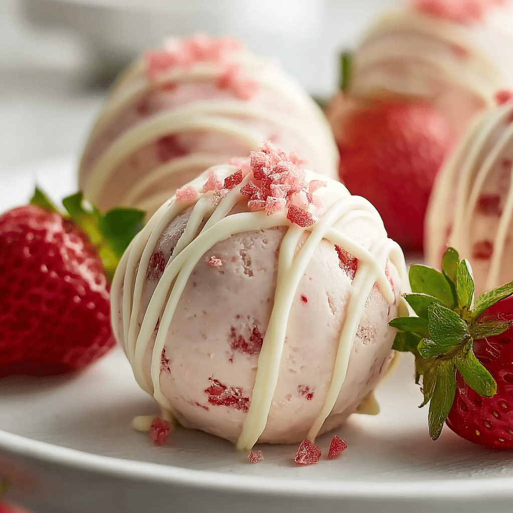 Strawberry Cheesecake Protein Balls Recipe - Recipe Image