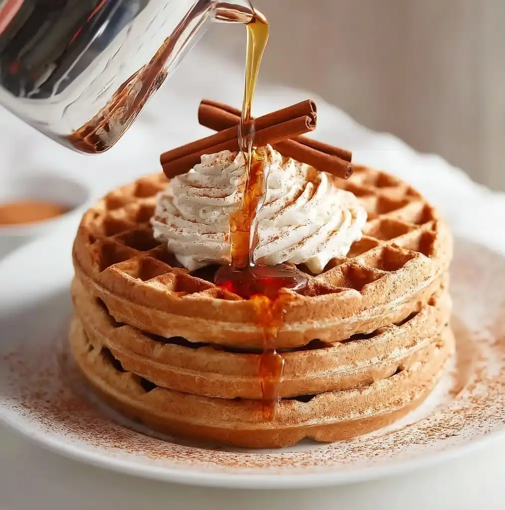 Cinnamon Waffles with Cinnamon Whipped Cream Recipe