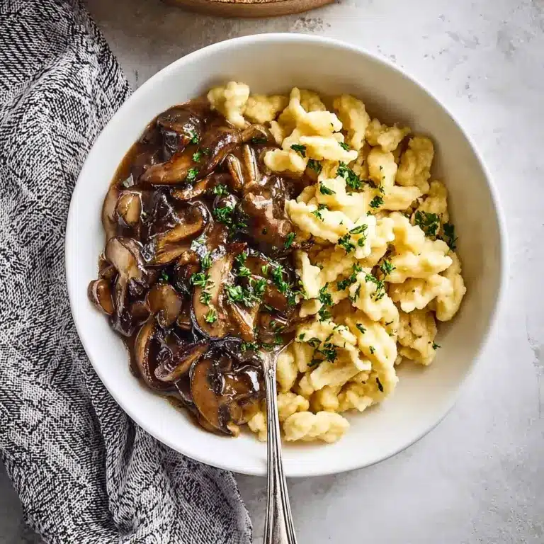 Authentic German Spaetzle with Mushroom Sauce Recipe