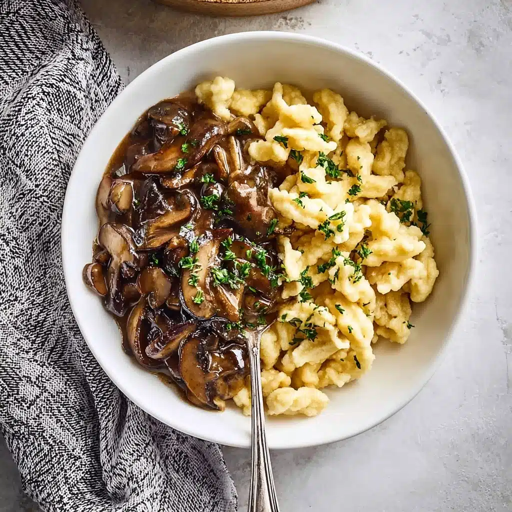 Authentic German Spaetzle with Mushroom Sauce Recipe