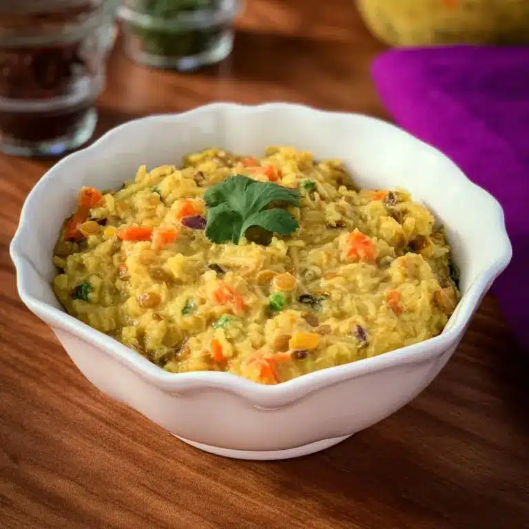 Indian Lentil and Vegetable Khichdi (Masala Khichdi) Recipe
