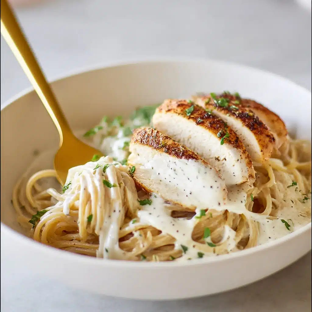 Roasted Garlic Cottage Cheese Alfredo Sauce with Chicken Recipe