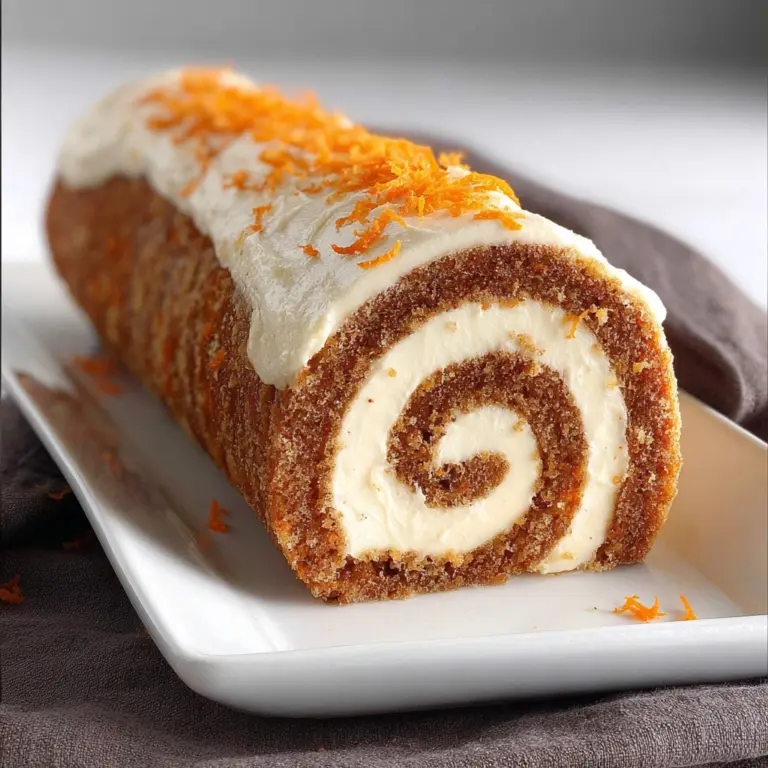 Carrot Cake Roll with Cream Cheese Frosting Filling Recipe
