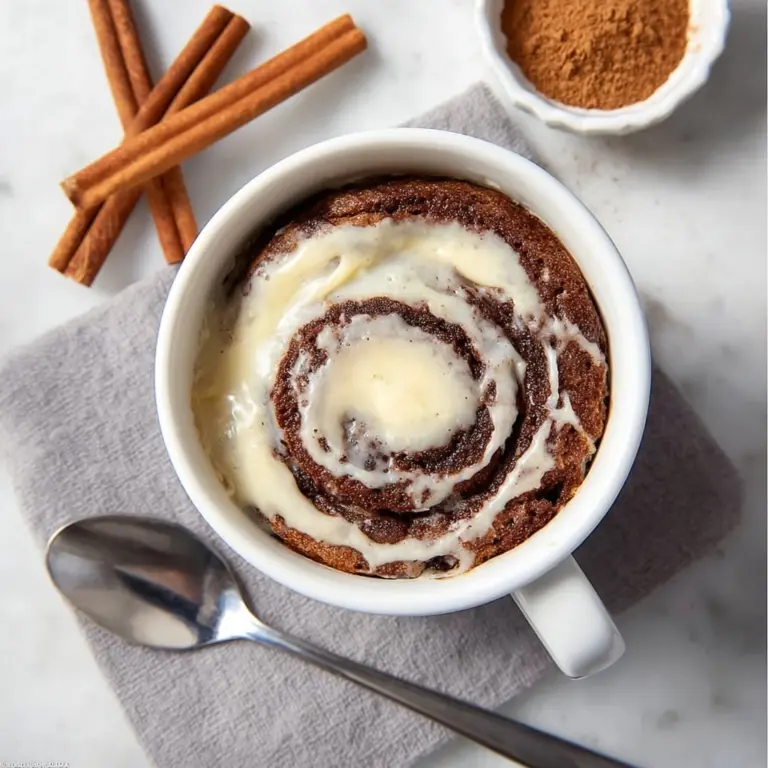 Healthy Cinnamon Roll Mug Cake Recipe