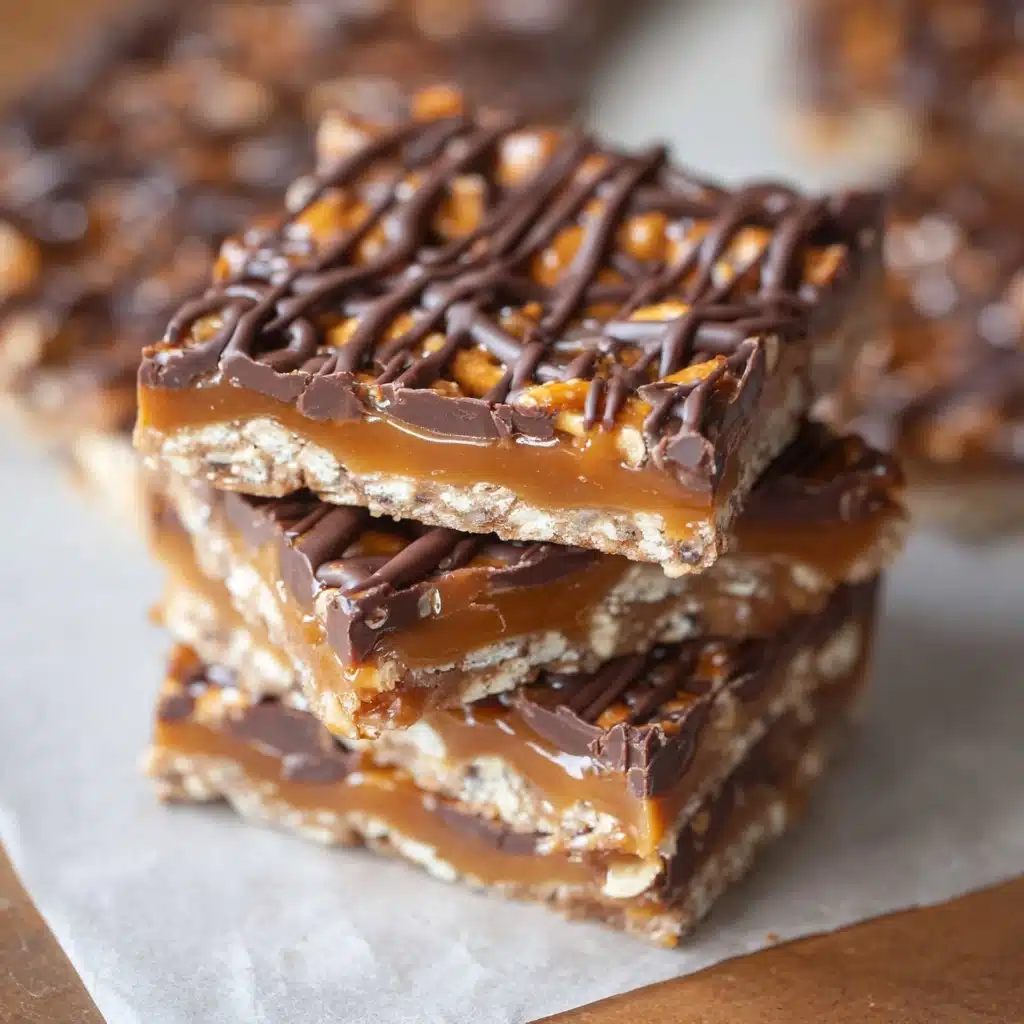 Salted Chocolate and Caramel Pretzel Bars Recipe - Recipe Image