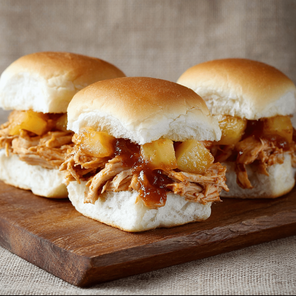 Slow Cooker Pineapple Chicken Sliders Recipe - Recipe Image