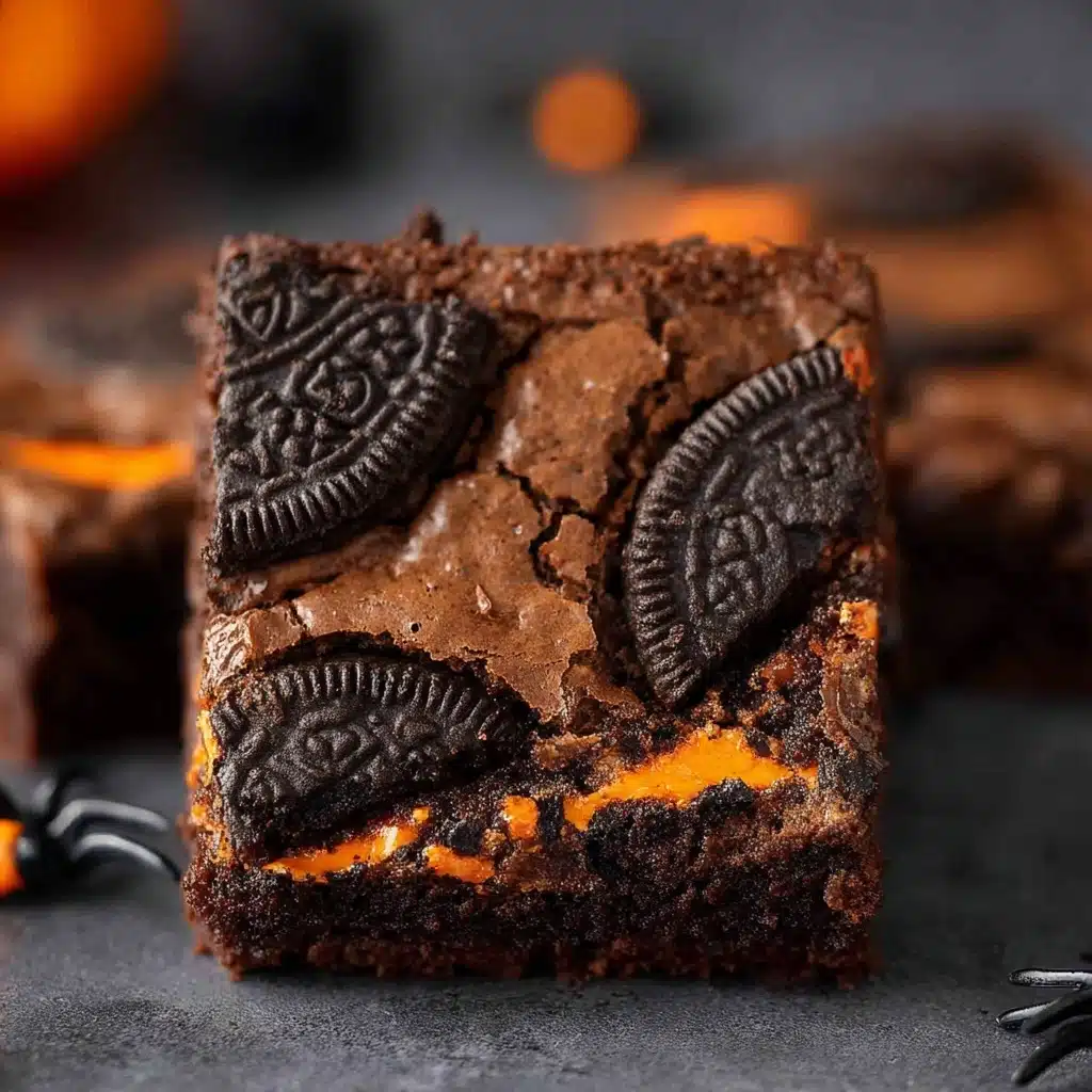 Halloween Oreo stuffed brownies Recipe - Recipe Image