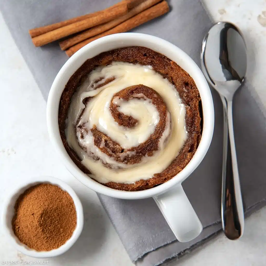 Healthy Cinnamon Roll Mug Cake Recipe - Recipe Image