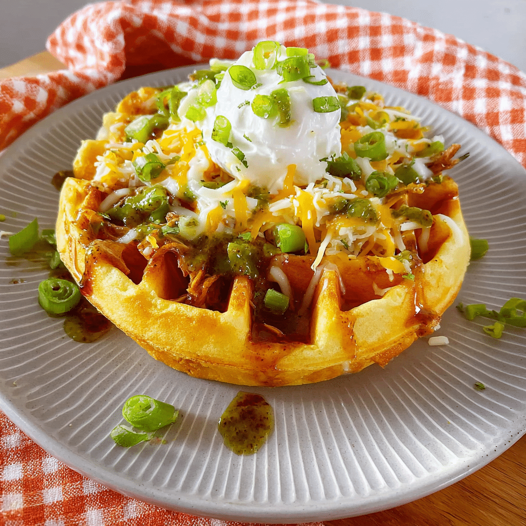 Cornbread Waffles Stuffed with Chili Recipe - Recipe Image