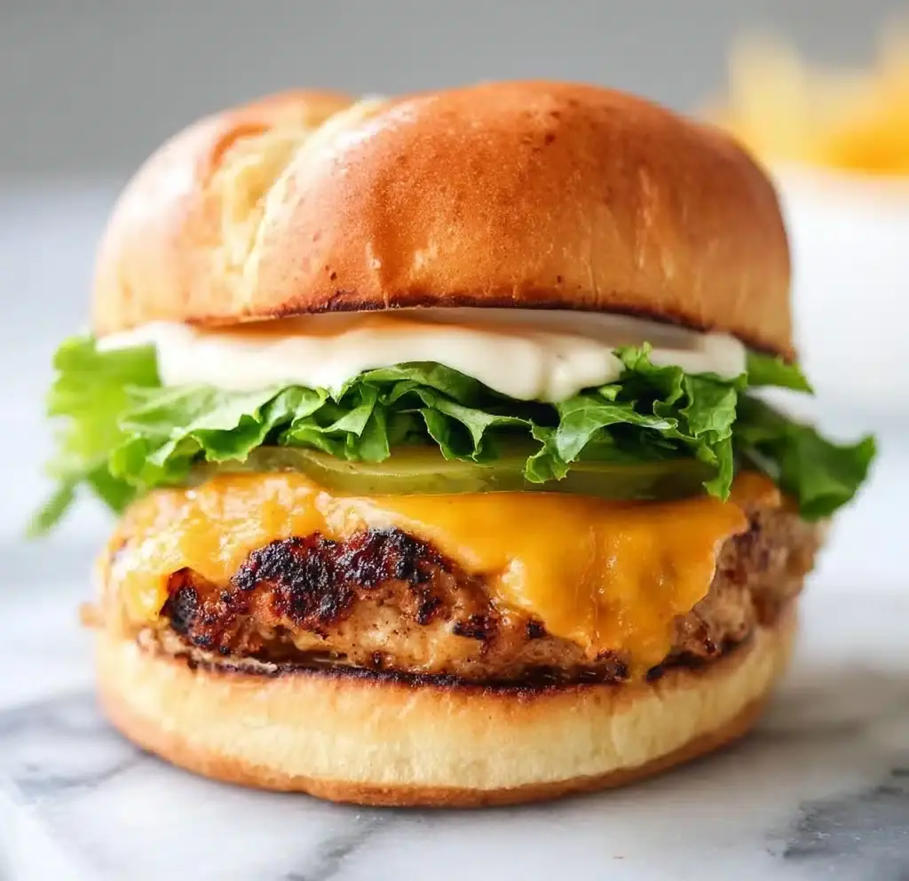 Cheddar Ranch Chicken Burgers Recipe
