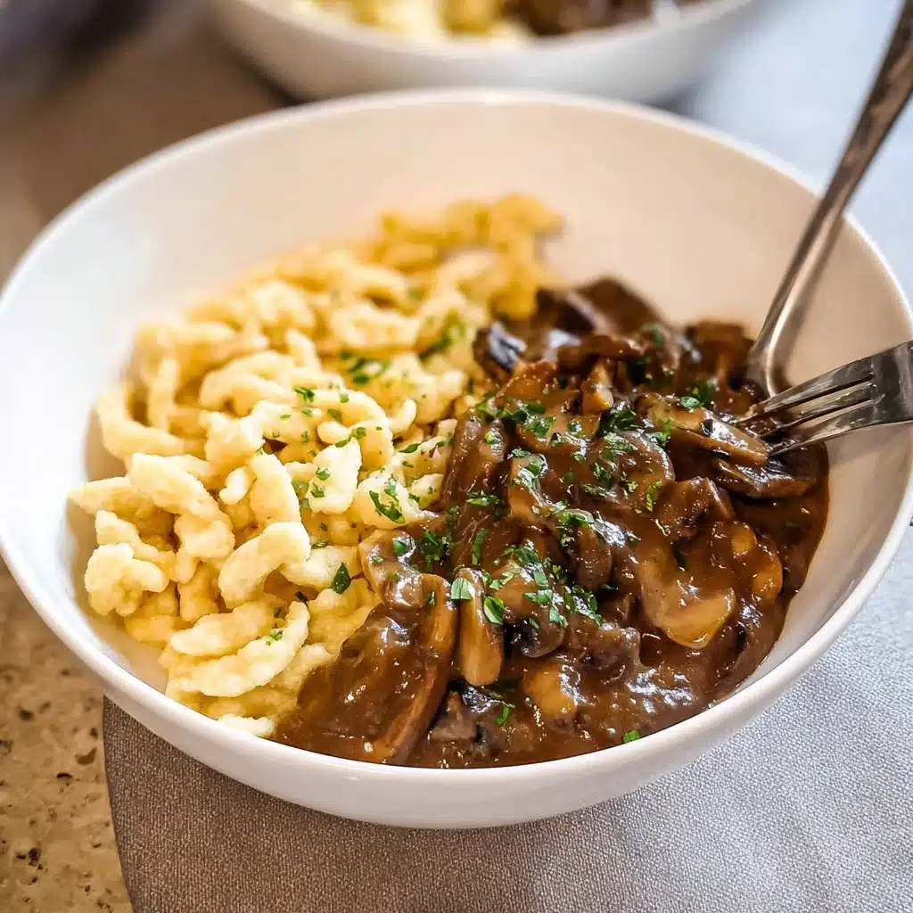 Authentic German Spaetzle with Mushroom Sauce Recipe - Recipe Image