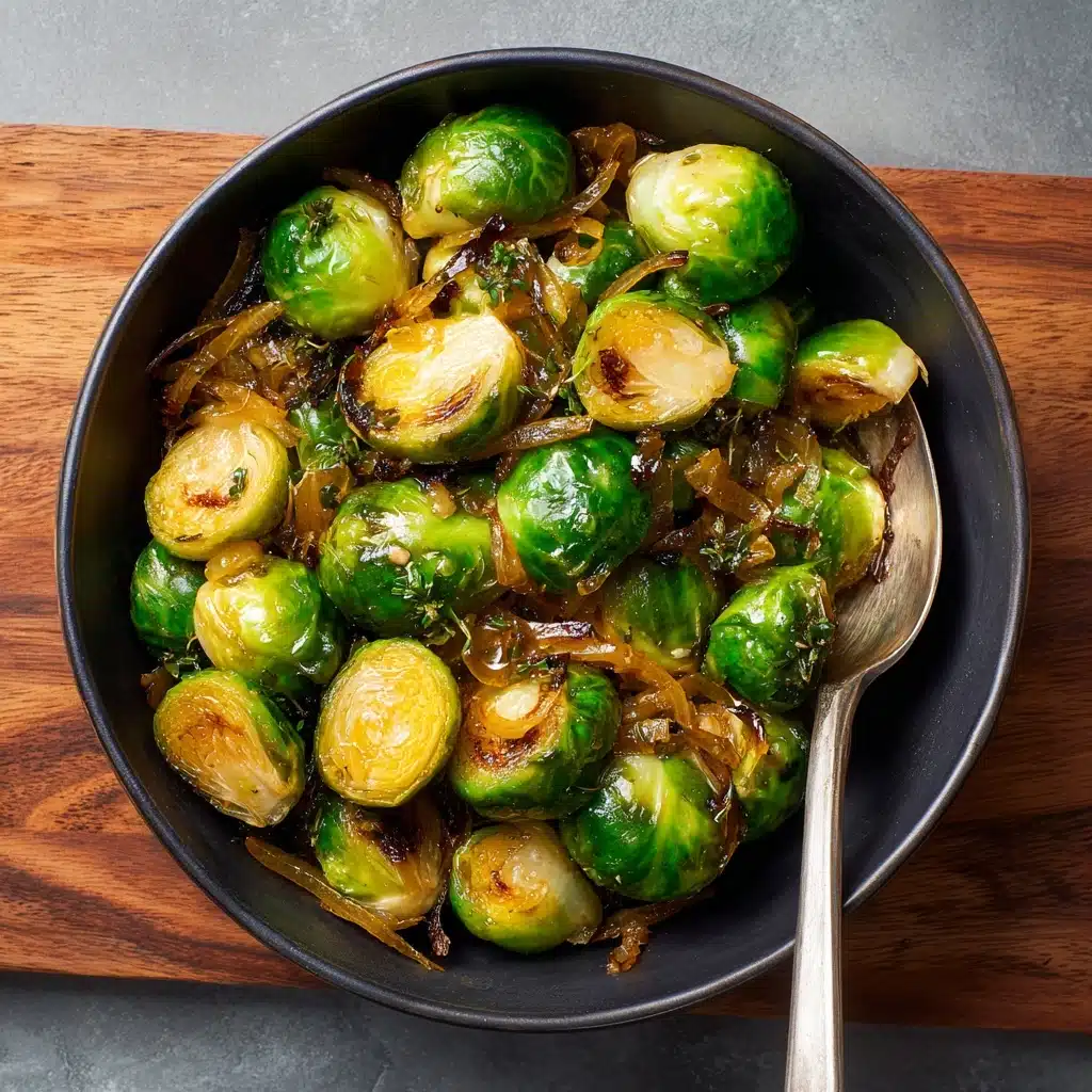 Brussels Sprouts with Takumi Caramelized Shallots Recipe - Recipe Image