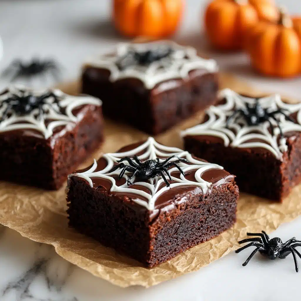 Spooky Spiderweb Brownies Recipe - Recipe Image